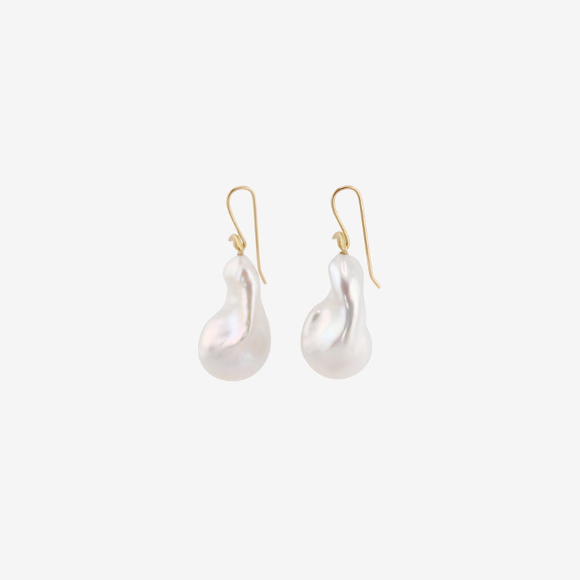 GABRIELLA KISS 18K & WHITE BAROQUE PEARL EARRINGS