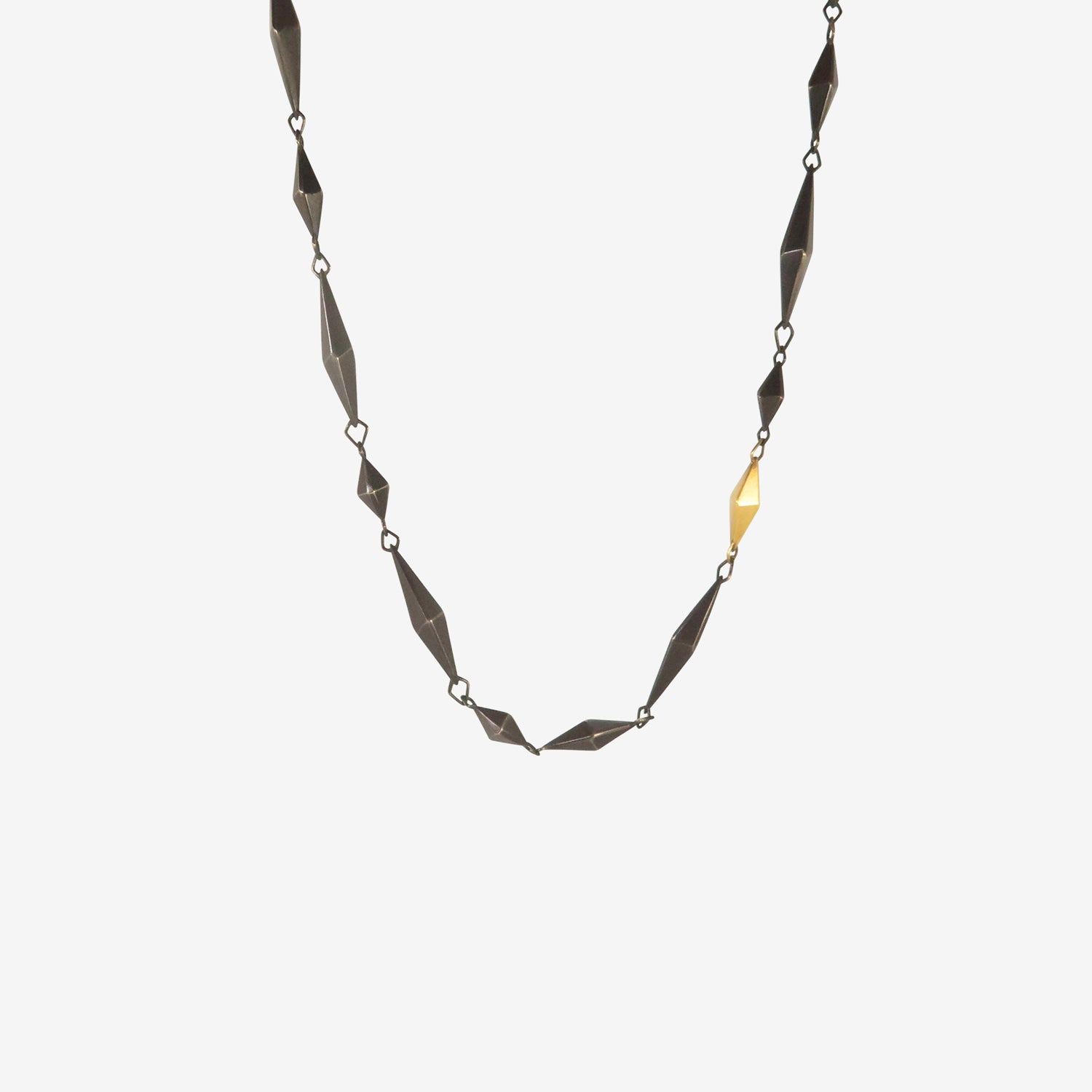 GABRIELLA KISS BRONZE & 18K CHISELED LINK NECKLACE