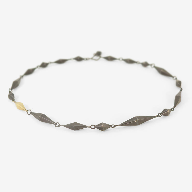 GABRIELLA KISS BRONZE & 18K CHISELED LINK NECKLACE