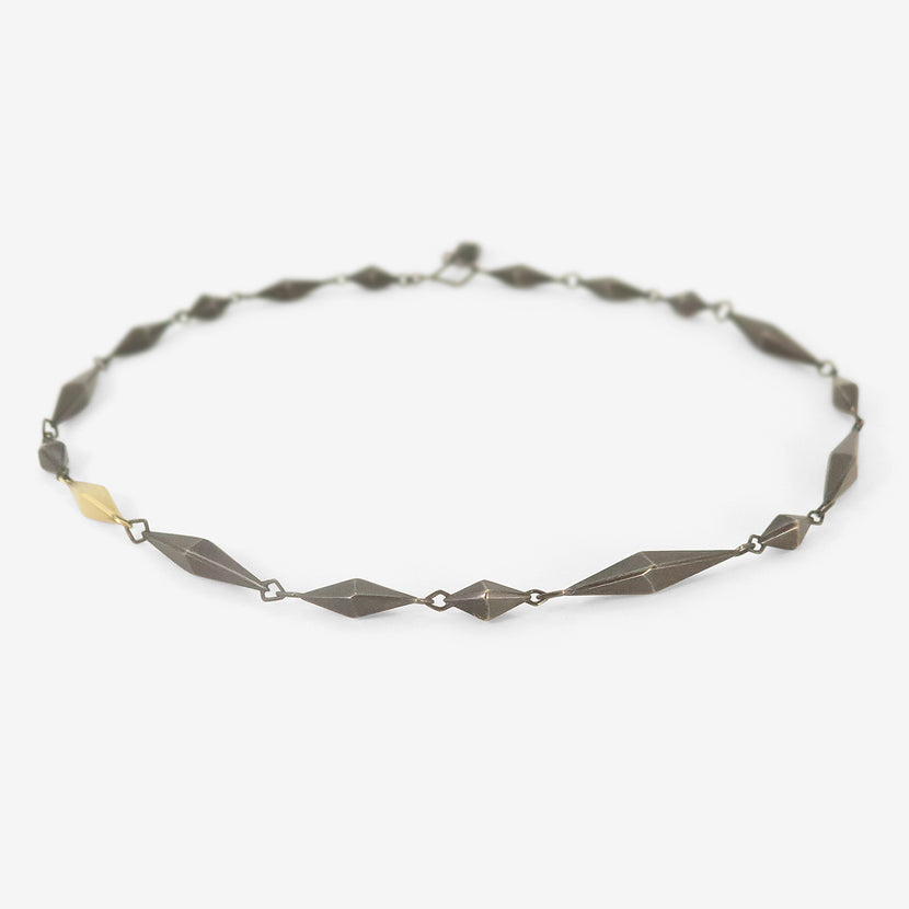 GABRIELLA KISS BRONZE & 18K CHISELED LINK NECKLACE