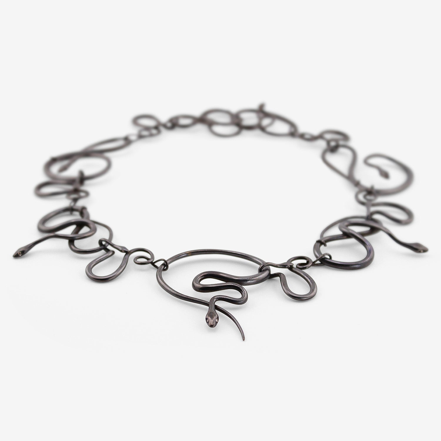 GABRIELLA KISS OXIDIZED BRONZE SNAKE NECKLACE