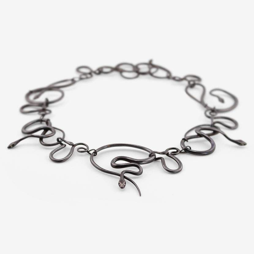 GABRIELLA KISS OXIDIZED BRONZE SNAKE NECKLACE