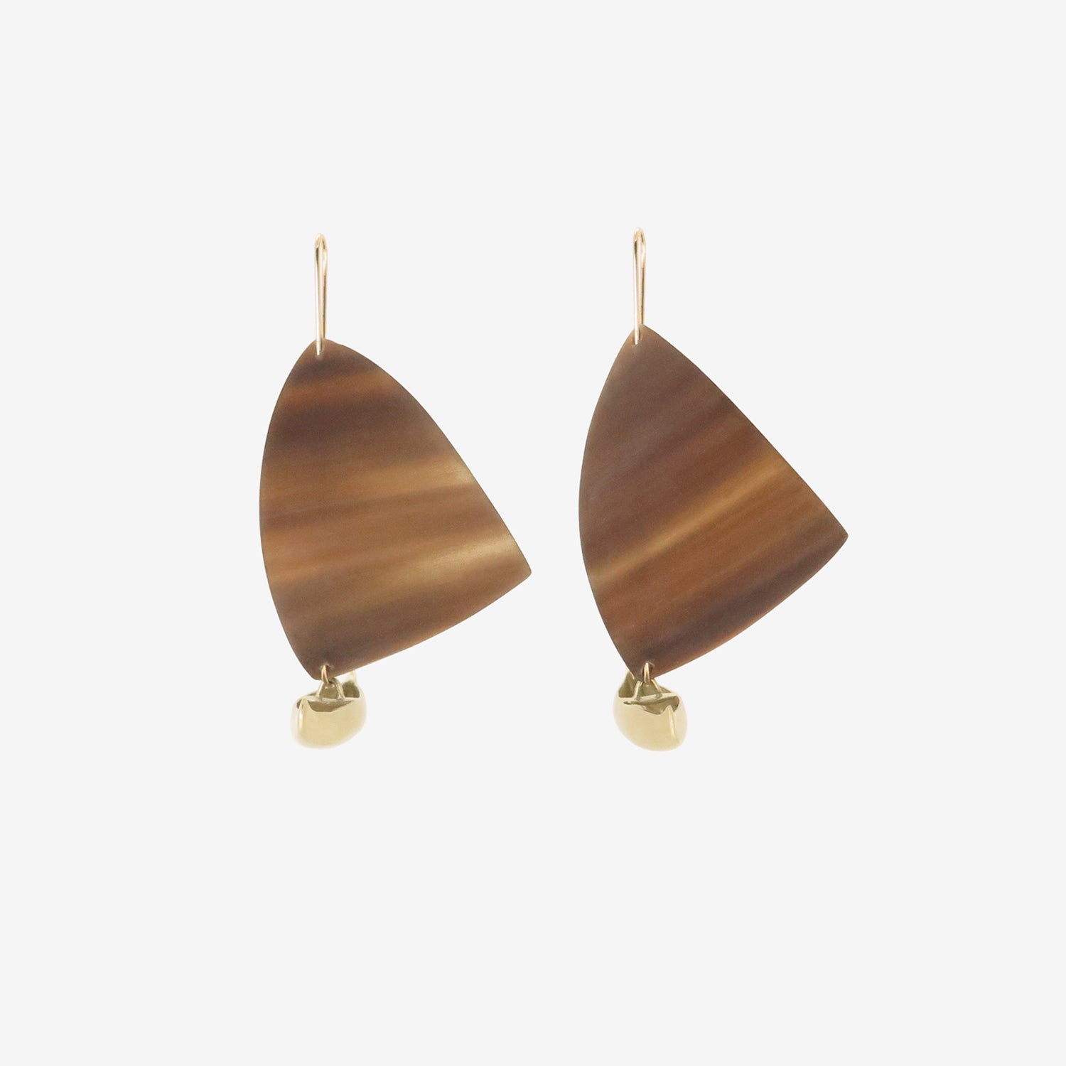 GABRIELLA KISS 14K & HAND-CARVED BROWN HORN SAILBOATS