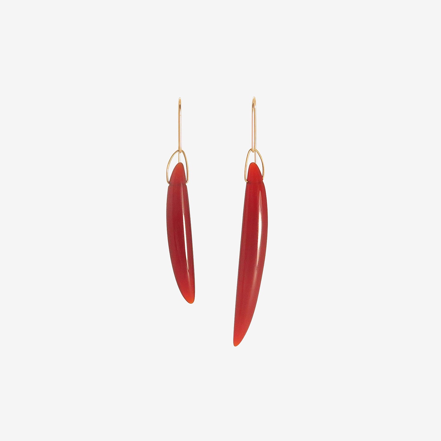 GABRIELLA KISS 14K & CARNELIAN BEAN EARRINGS