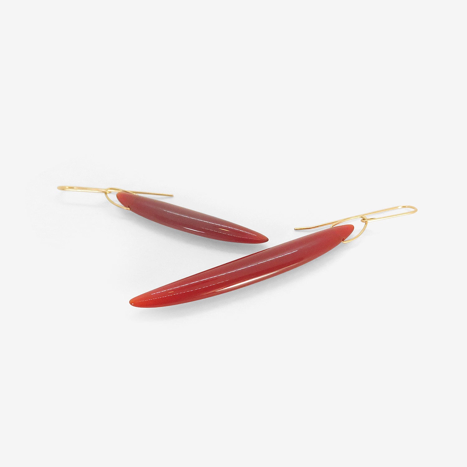 GABRIELLA KISS 14K & CARNELIAN BEAN EARRINGS