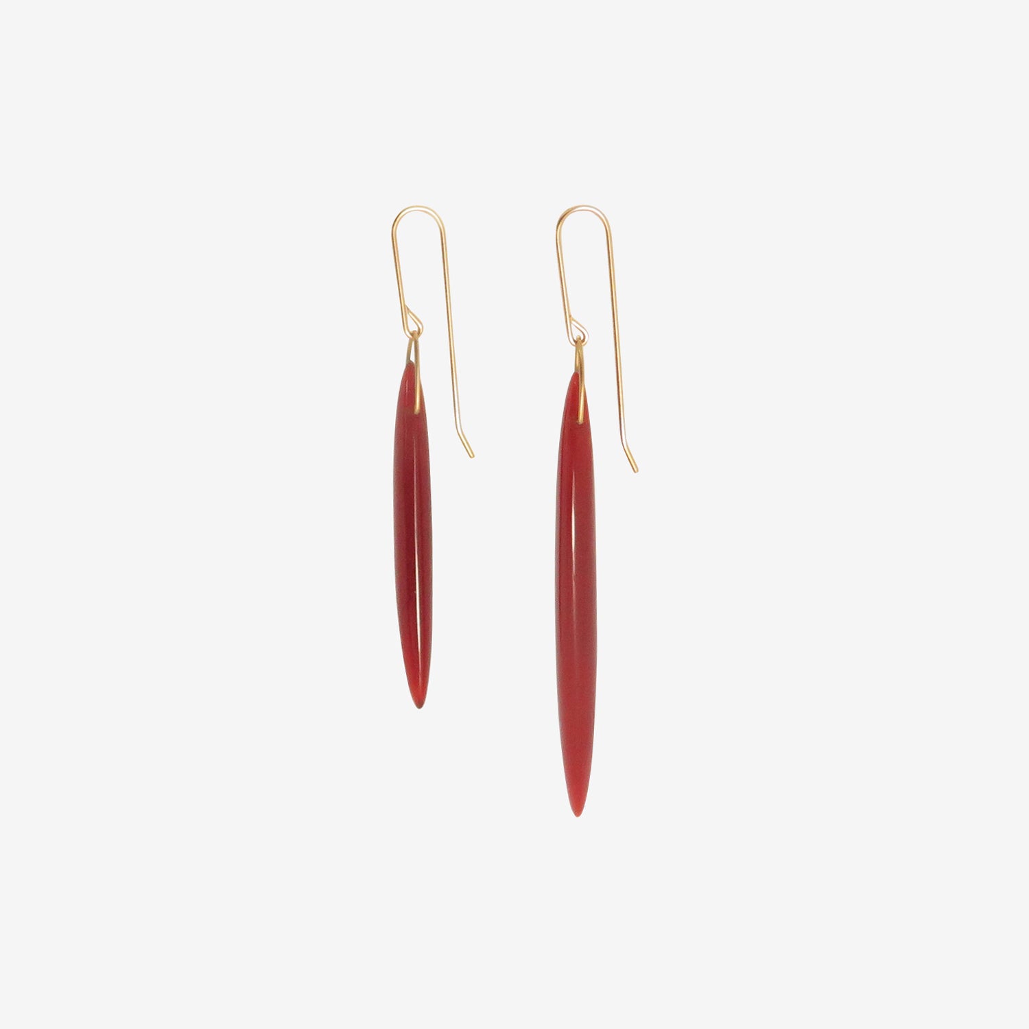 GABRIELLA KISS 14K & CARNELIAN BEAN EARRINGS