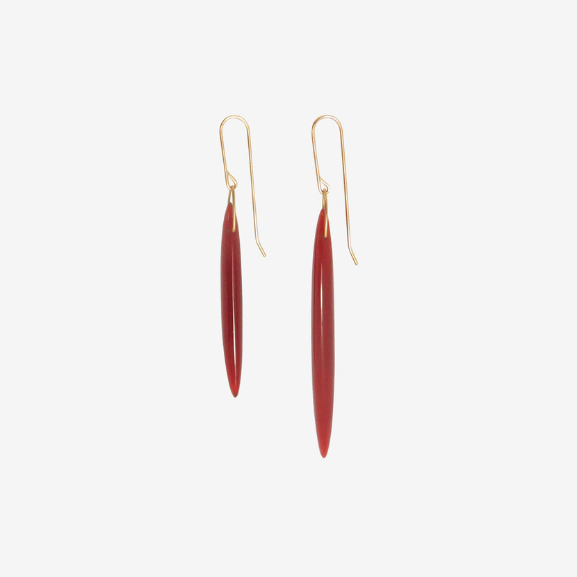 GABRIELLA KISS 14K & CARNELIAN BEAN EARRINGS