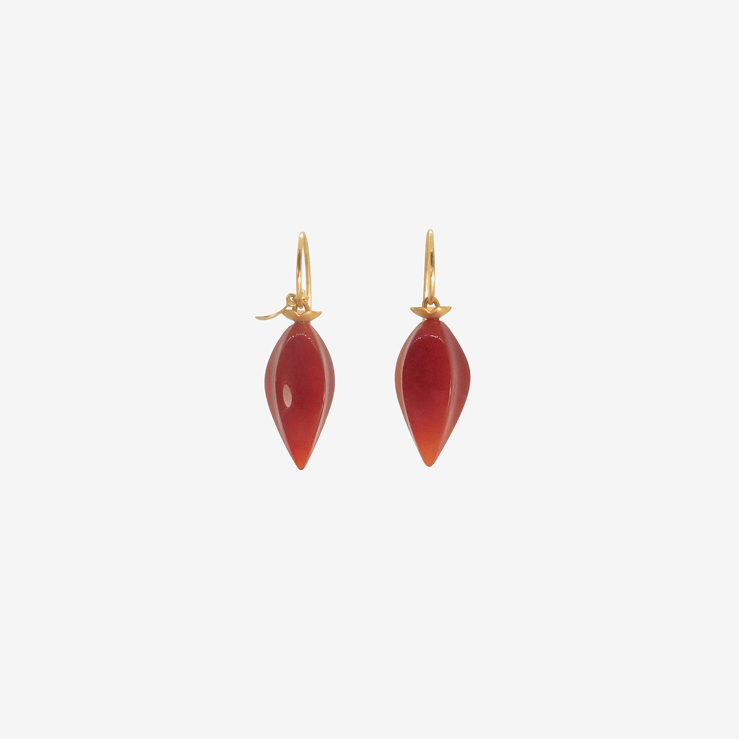 GABRIELLA KISS 18K & CARNELIAN LONG CHINESE LANTERN EARRINGS