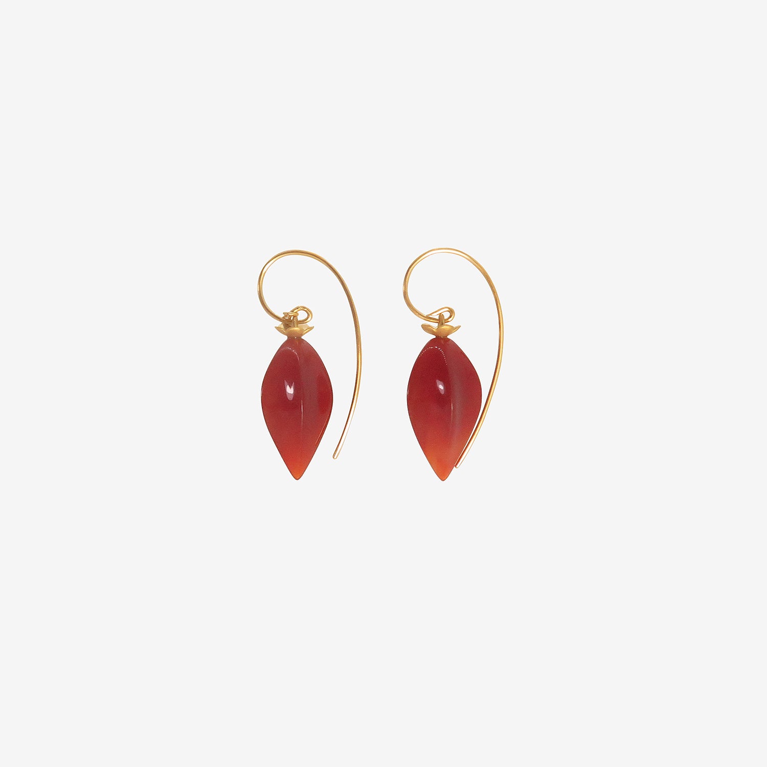GABRIELLA KISS 18K & CARNELIAN LONG CHINESE LANTERN EARRINGS