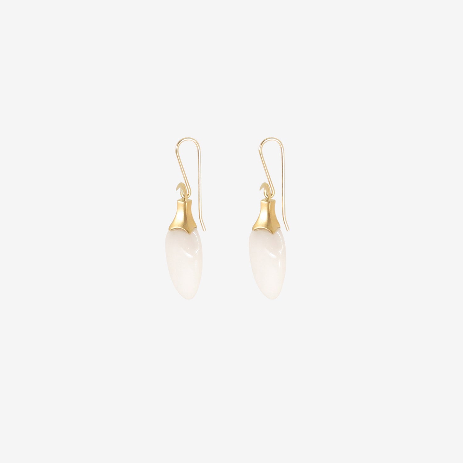 GABRIELLA KISS 18K & CHALCEDONY AMPHORA EARRINGS