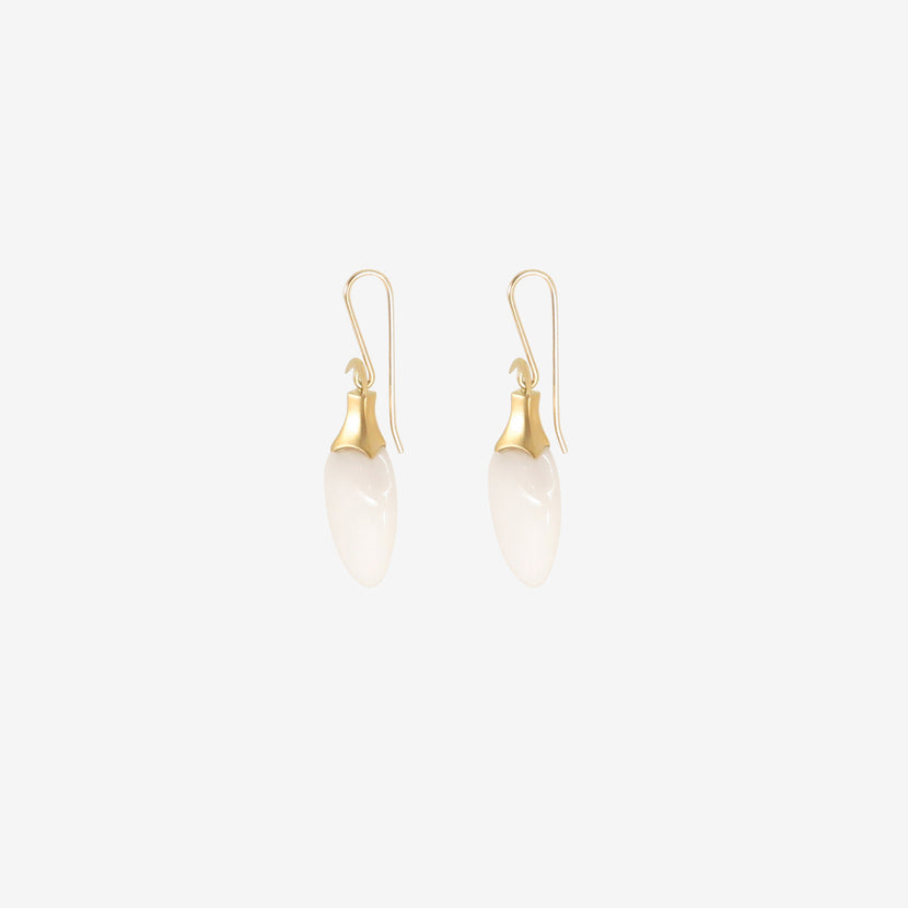 GABRIELLA KISS 18K & CHALCEDONY AMPHORA EARRINGS