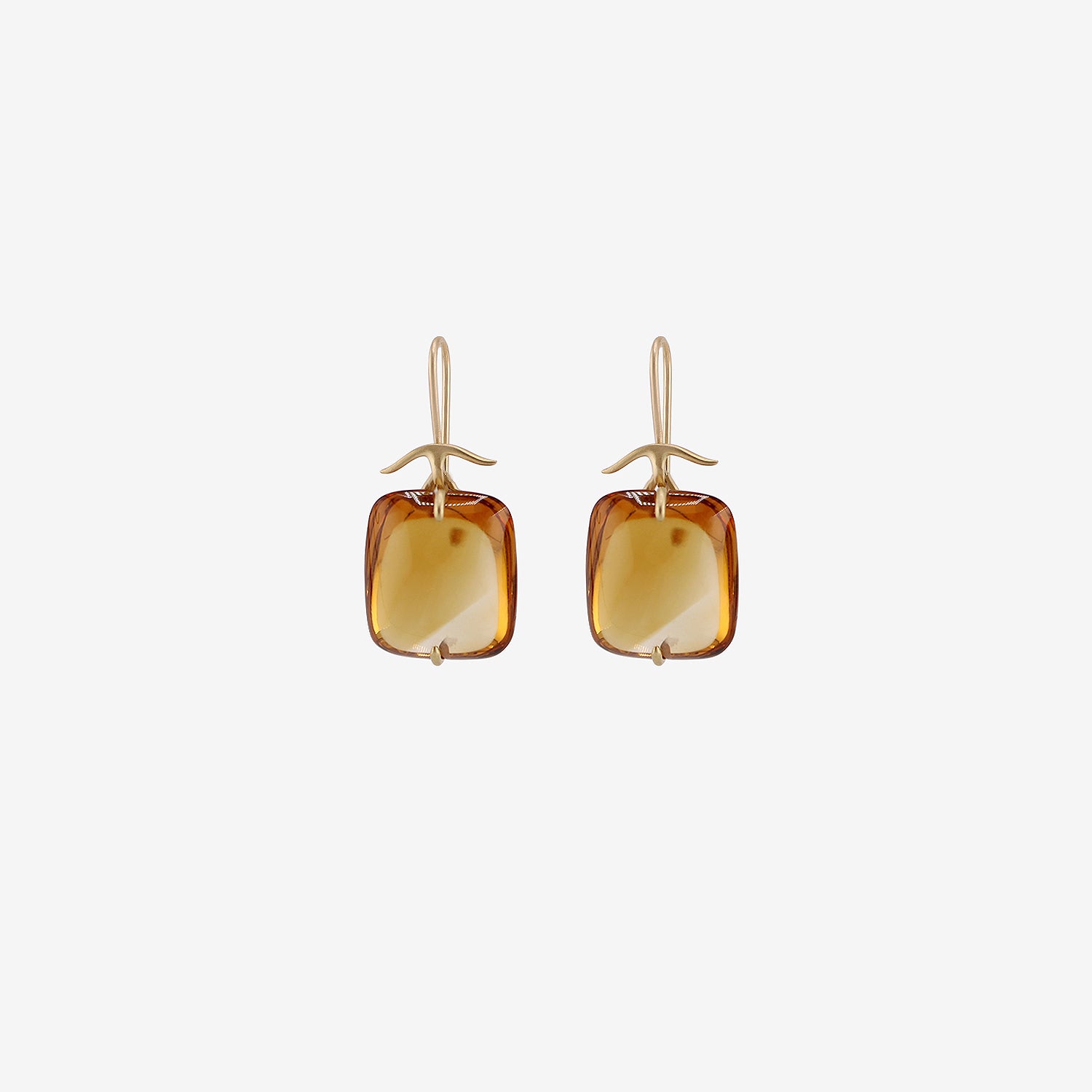 GABRIELLA KISS 18K & CITRINE PILLOW EARRINGS
