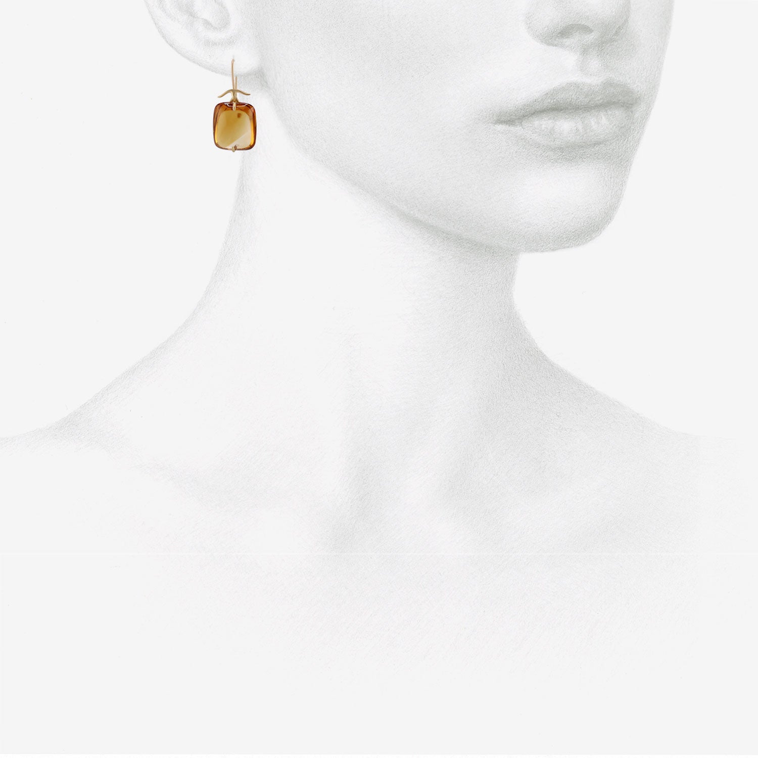 GABRIELLA KISS 18K & CITRINE PILLOW EARRINGS