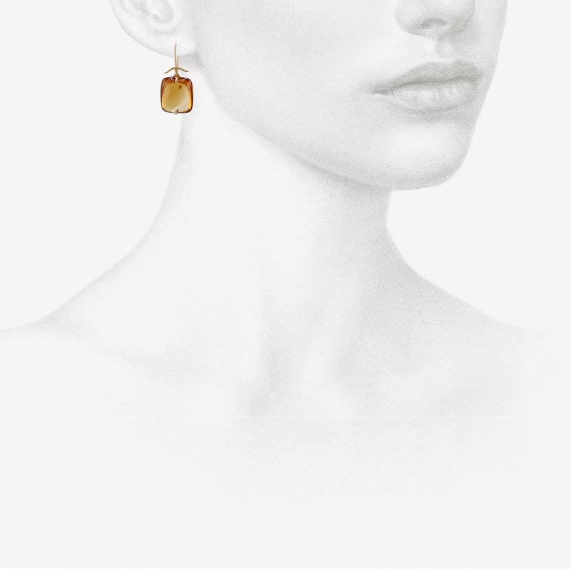 GABRIELLA KISS 18K & CITRINE PILLOW EARRINGS
