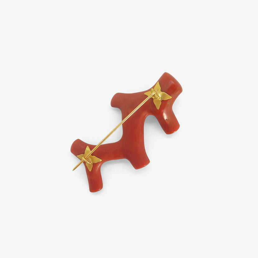 GABRIELLA KISS 18K & MEDITERRANEAN CORAL ZIGZAG PIN