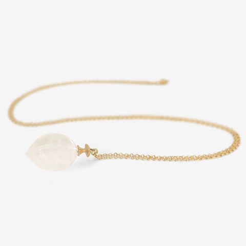 GABRIELLA KISS 14K & ROCK CRYSTAL HICKORY NUT PENDANT