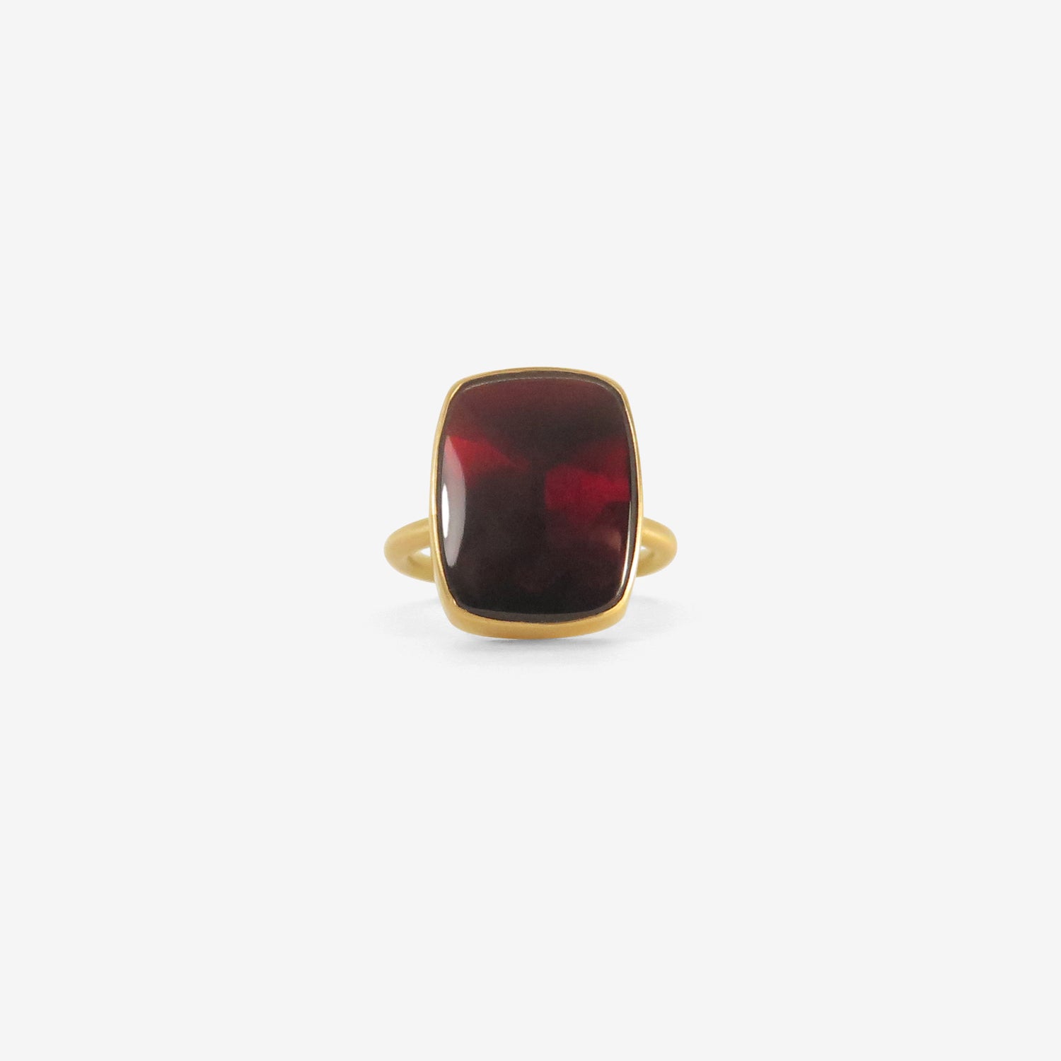 GABRIELLA KISS 18K & CUSHION-SHAPED BUFF-TOP ALMANDINE GARNET RING, 9.9CT