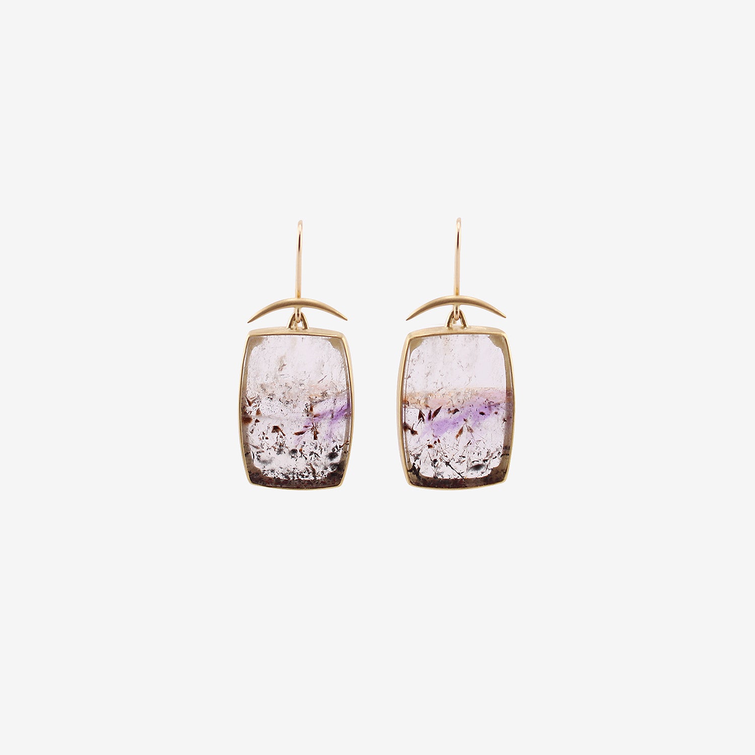 GABRIELLA KISS 18K & CUSHION-SHAPED PURPLE LACE AGATE EARRINGS