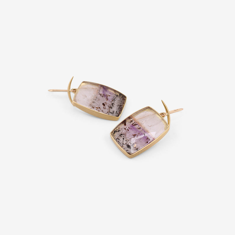 GABRIELLA KISS 18K & CUSHION-SHAPED PURPLE LACE AGATE EARRINGS