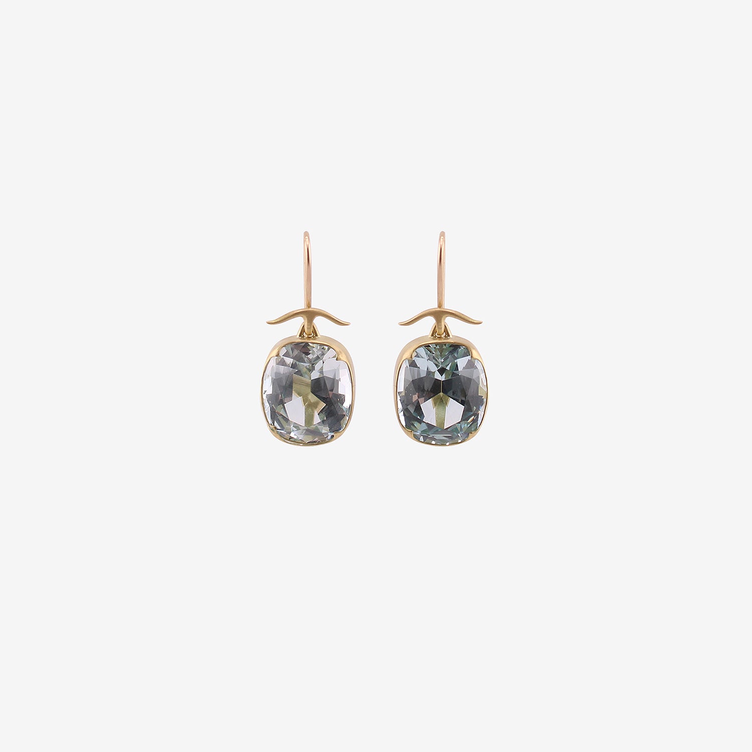 GABRIELLA KISS 18K & CUSHION-SHAPED FACETED BLUE TOPAZ EARRINGS