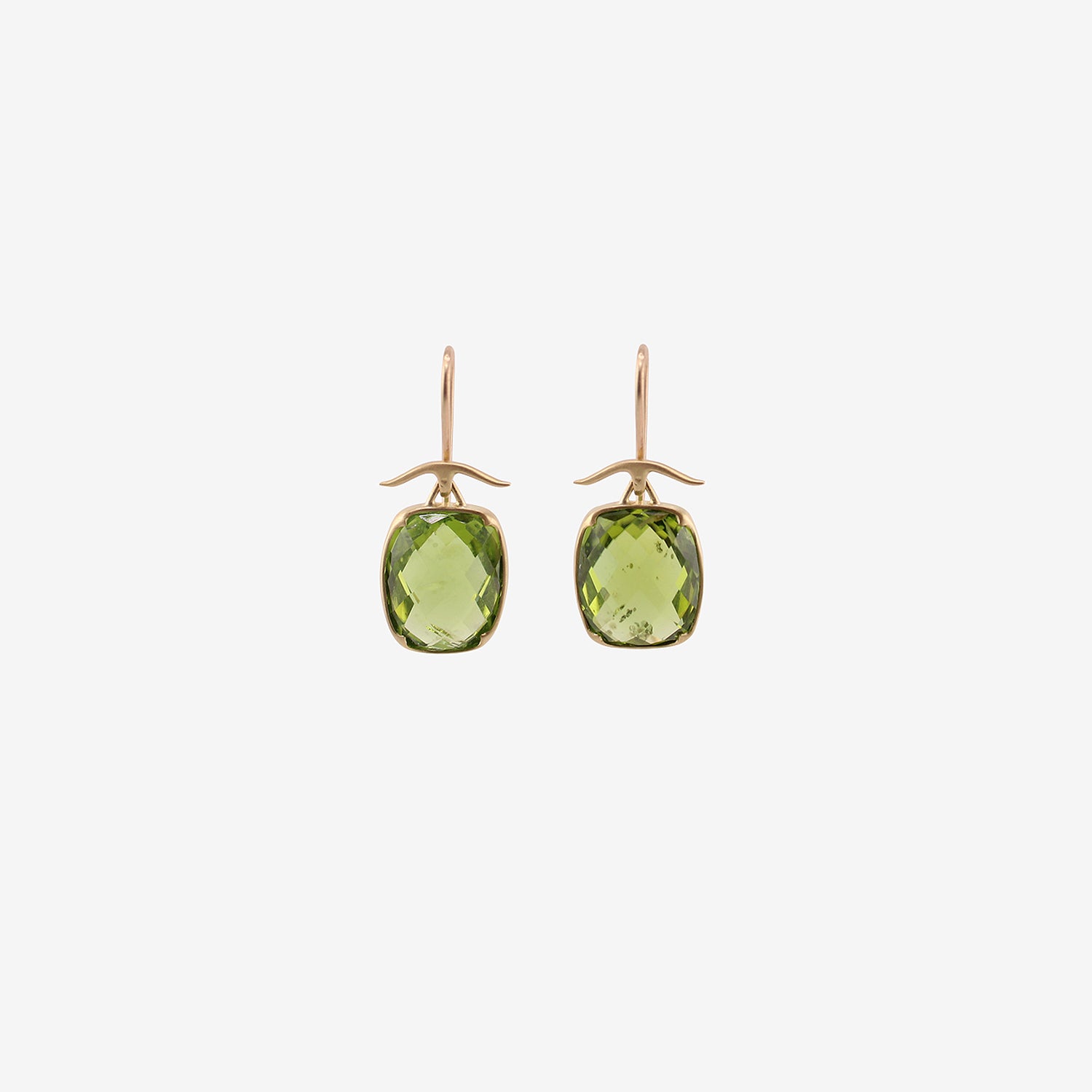 GABRIELLA KISS 18K & FACETED CUSHION-SHAPED PERIDOT EARRINGS, 10CT