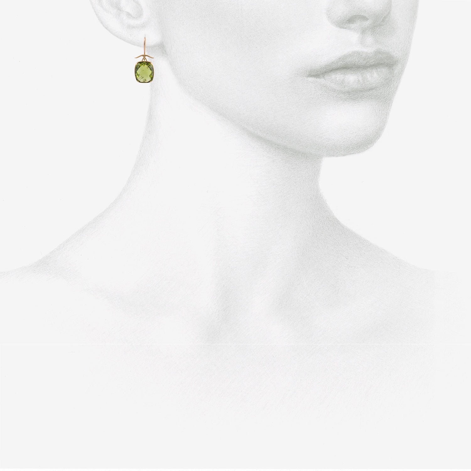 GABRIELLA KISS 18K & FACETED CUSHION-SHAPED PERIDOT EARRINGS, 10CT