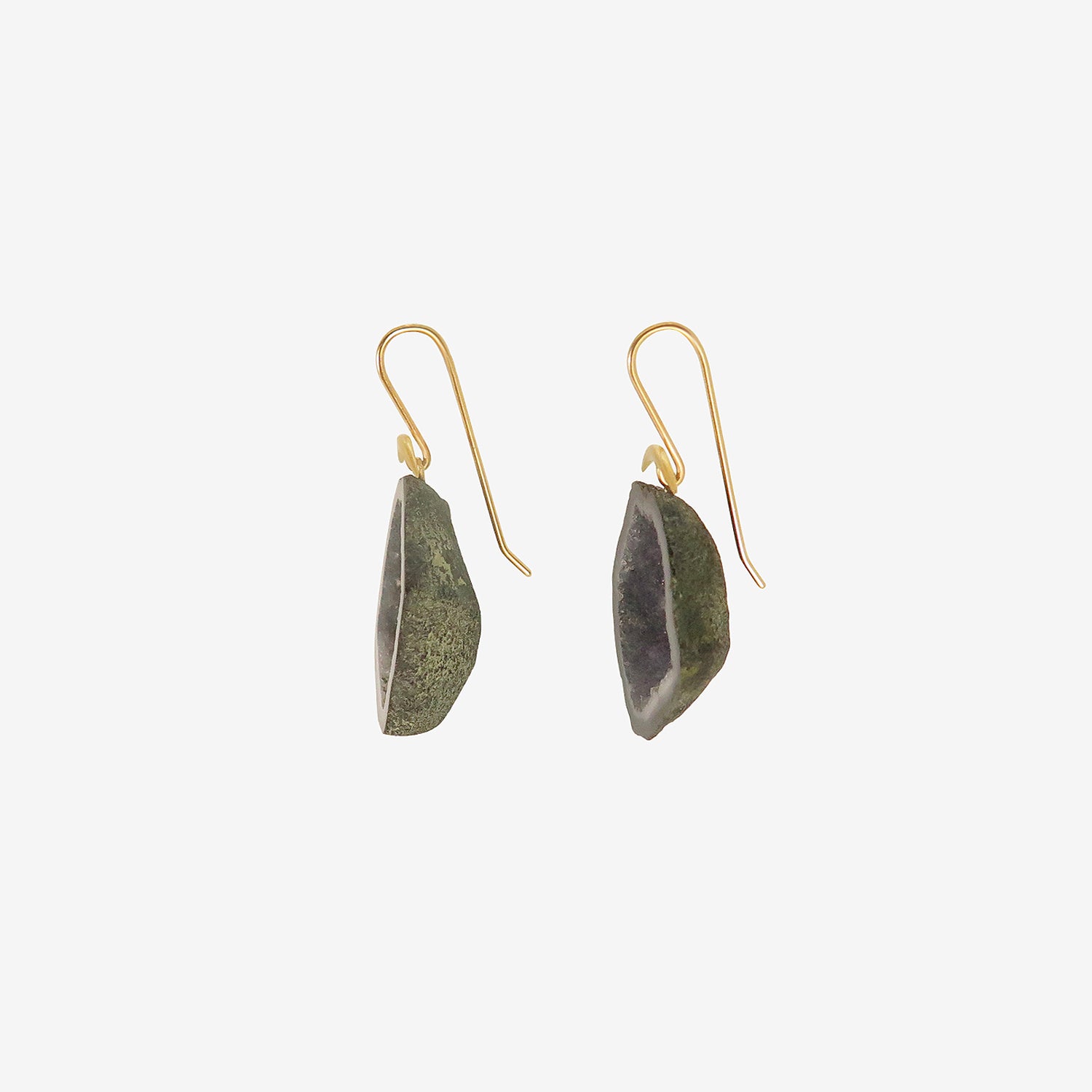 GABRIELLA KISS 18K & DRUZY QUARTZ GEODE EARRINGS