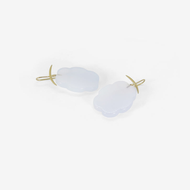 GABRIELLA KISS 18K & BLUE CHALCEDONY CLOUD EARRINGS
