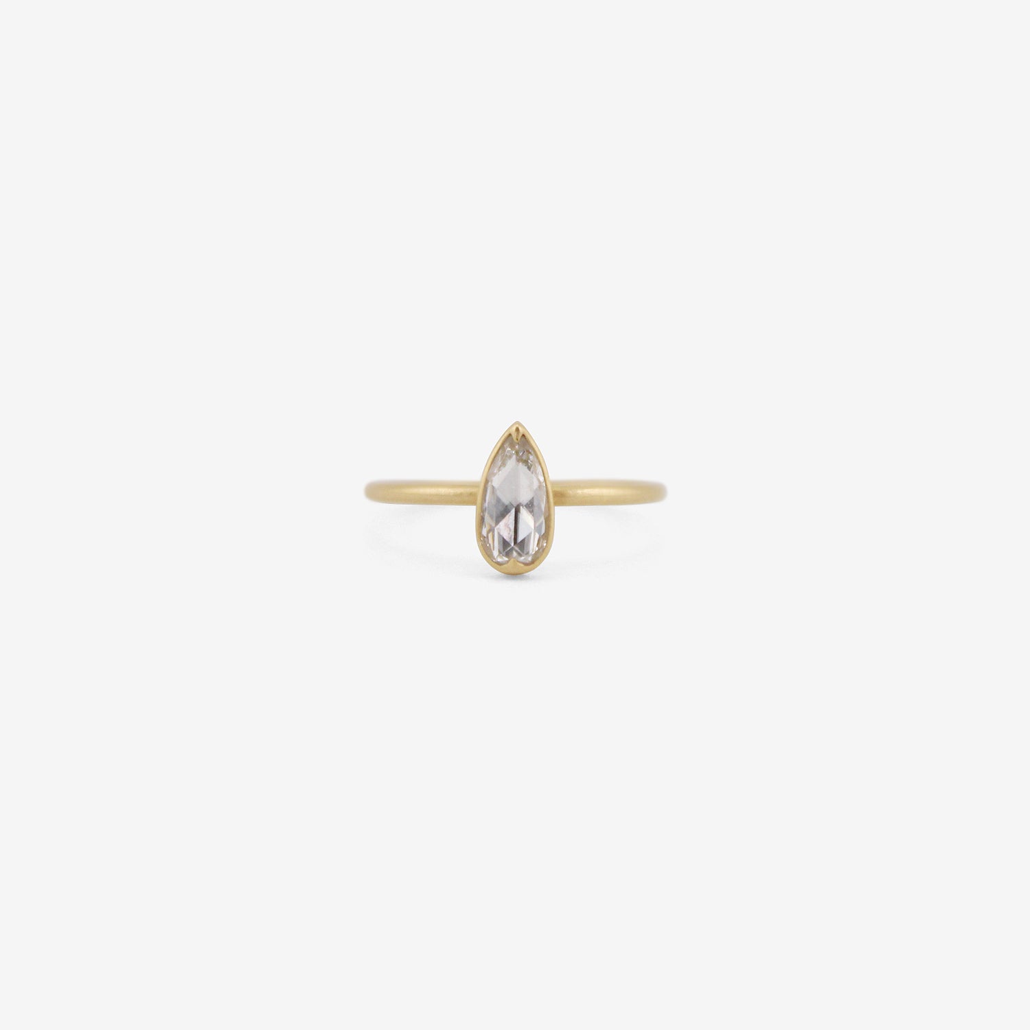 GABRIELLA KISS 18K & ELONGATED PEAR-SHAPED WHITE DIAMOND RING, .53CT