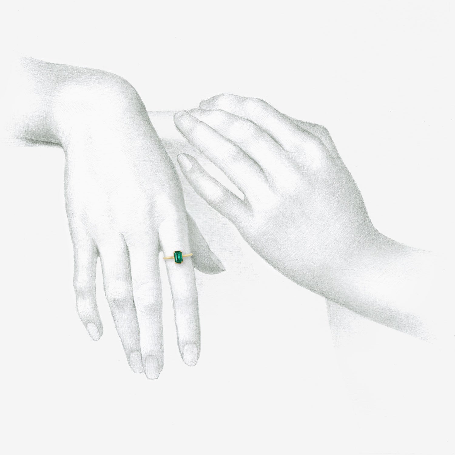GABRIELLA KISS 18K & EMERALD-CUT COLOMBIAN EMERALD RING, .65CT