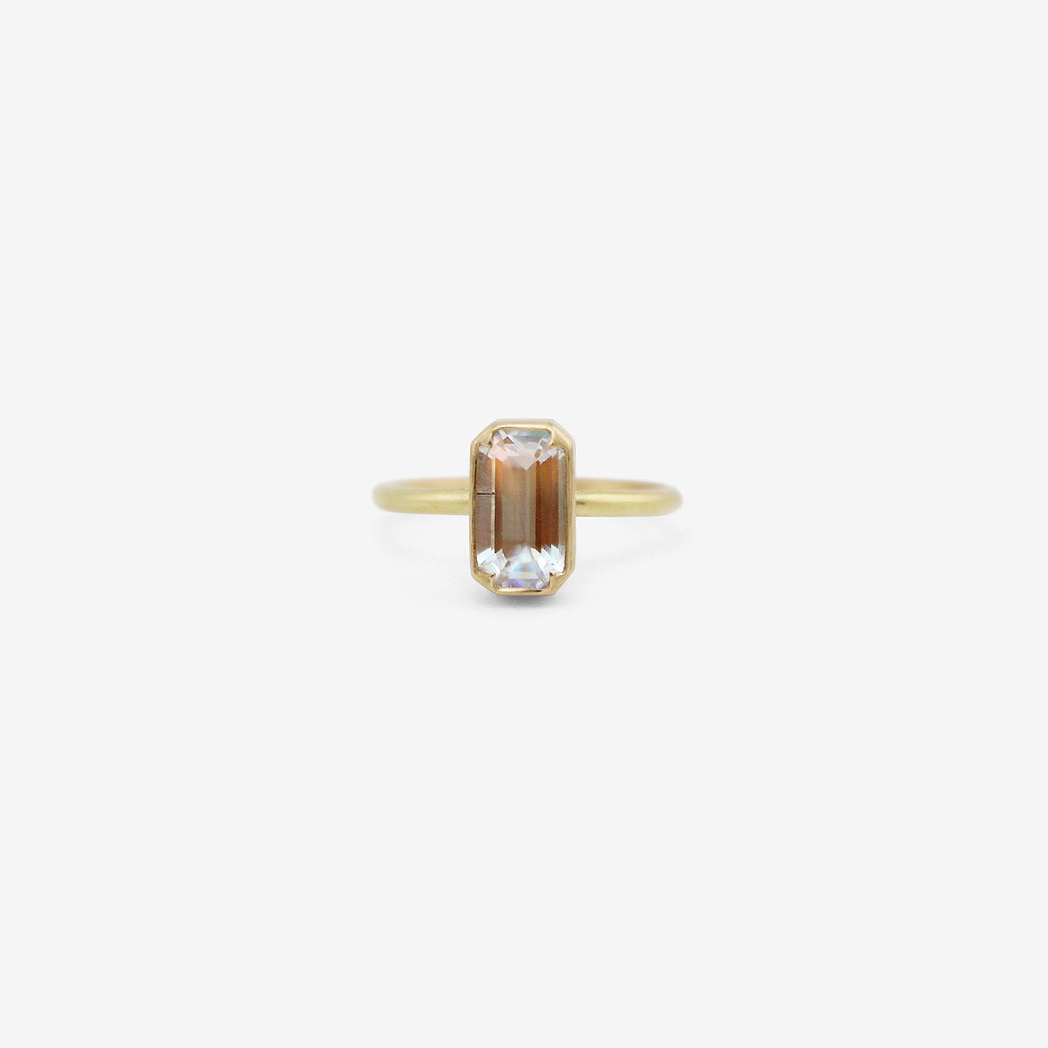 GABRIELLA KISS 18K & EMERALD-CUT MADAGASCAR RAINBOW MOONSTONE RING, 1.4CT