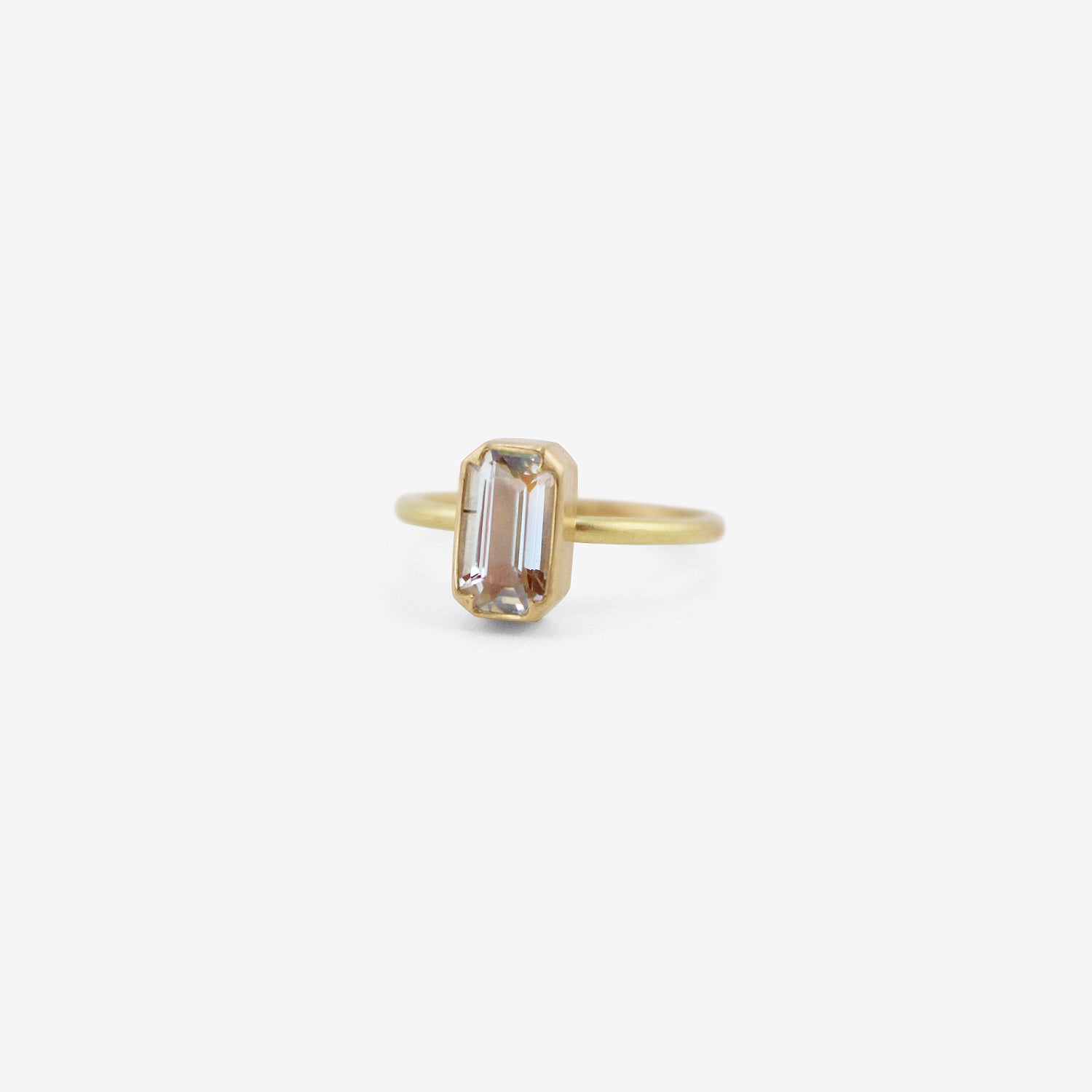 GABRIELLA KISS 18K & EMERALD-CUT MADAGASCAR RAINBOW MOONSTONE RING, 1.4CT