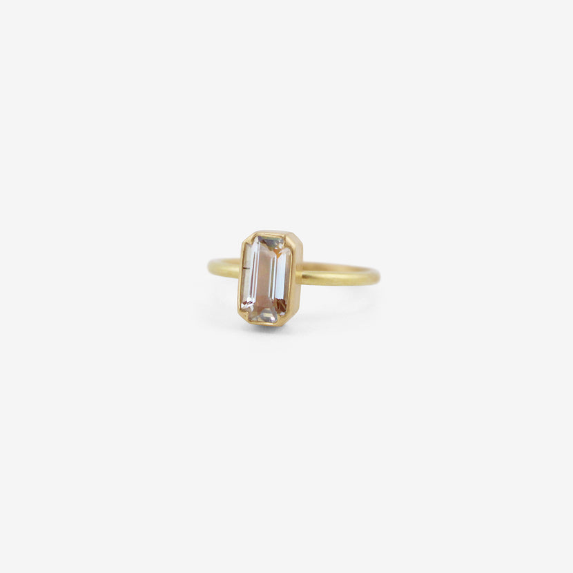 GABRIELLA KISS 18K & EMERALD-CUT MADAGASCAR RAINBOW MOONSTONE RING, 1.4CT