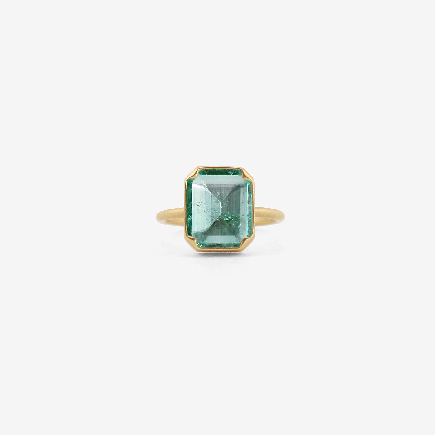 GABRIELLA KISS 18K & EMERALD-CUT PALE COLOMBIAN EMERALD RING, 3.67CT