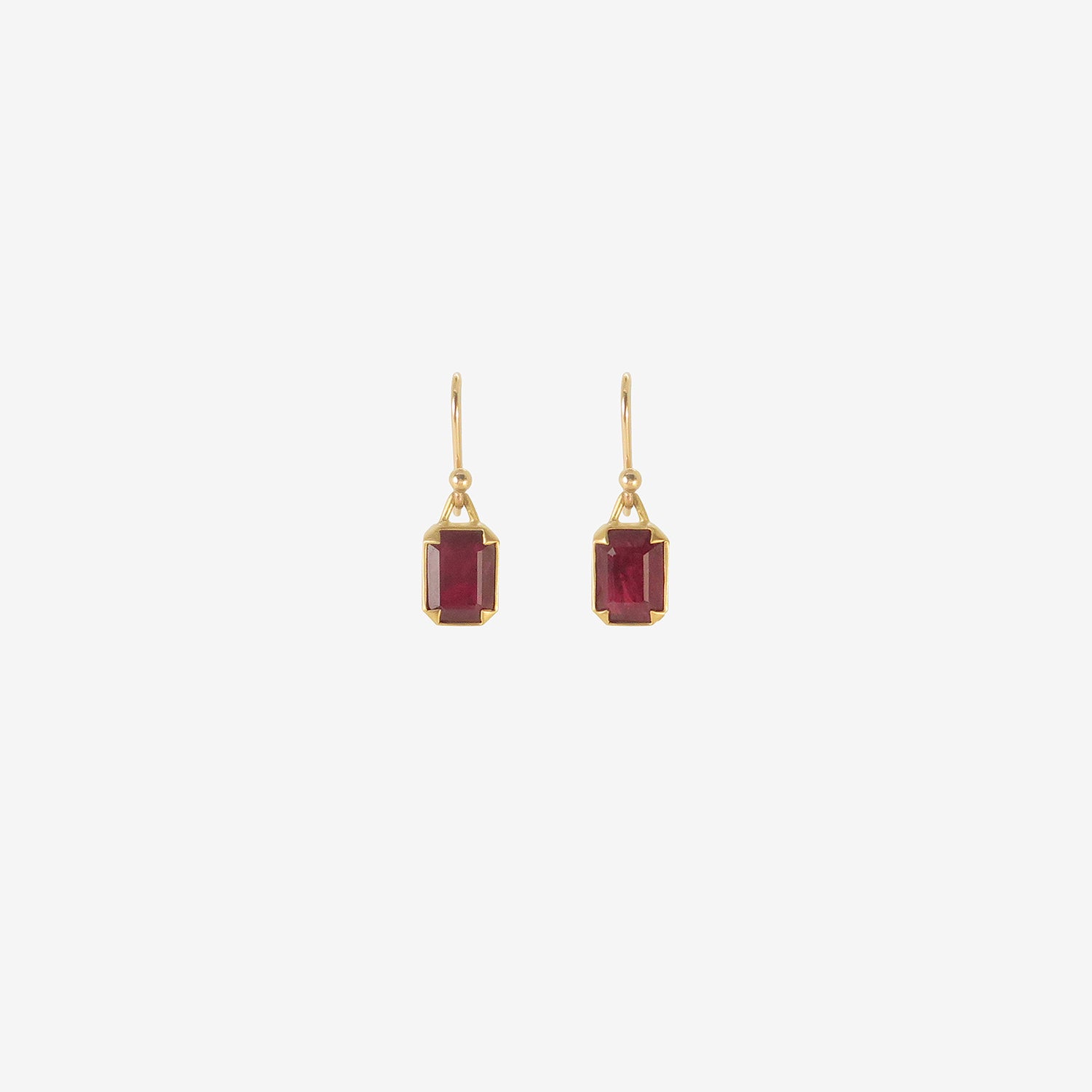 GABRIELLA KISS 18K & EMERALD-CUT PIGEON BLOOD RUBY EARRINGS, 3.9CT