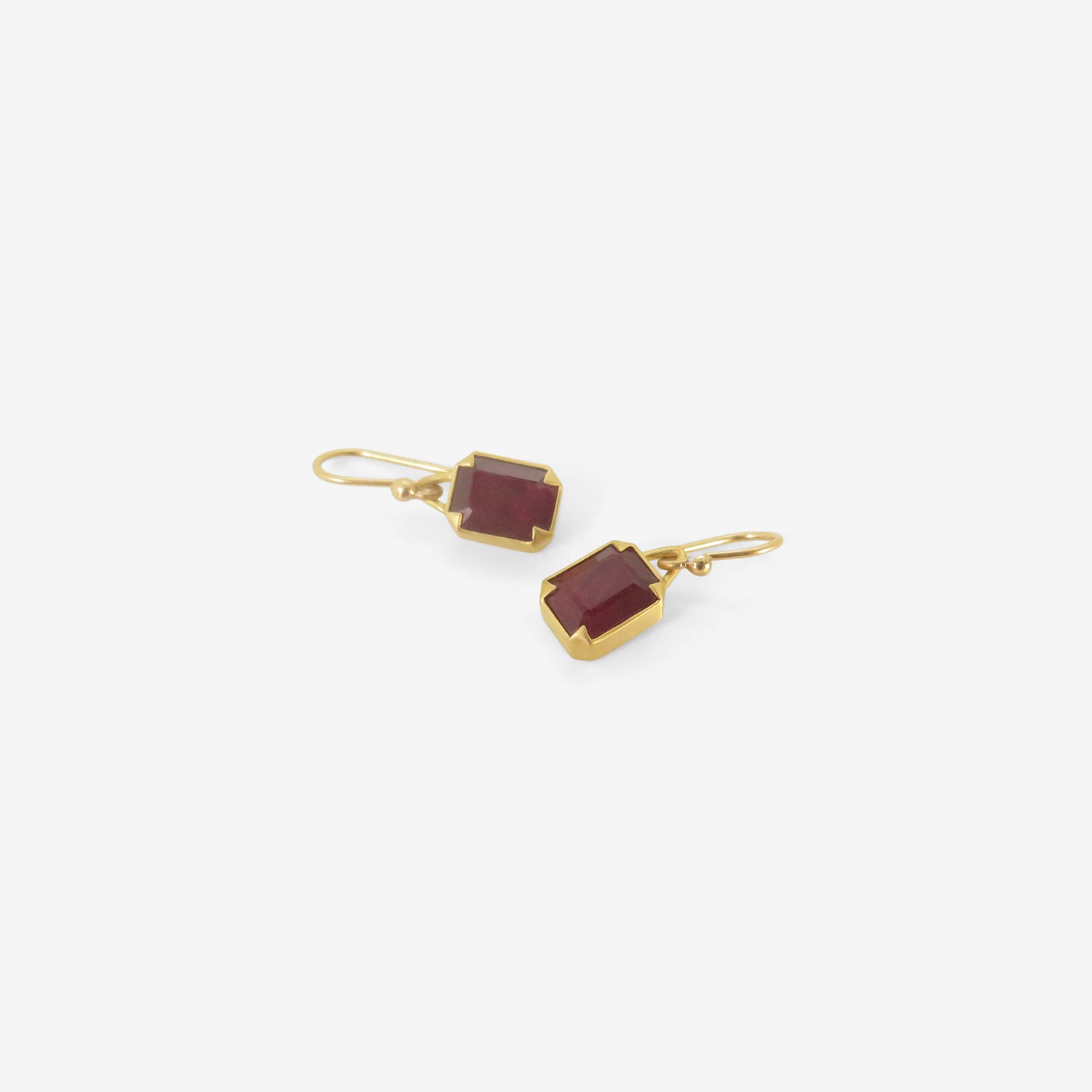 GABRIELLA KISS 18K & EMERALD-CUT PIGEON BLOOD RUBY EARRINGS, 3.9CT