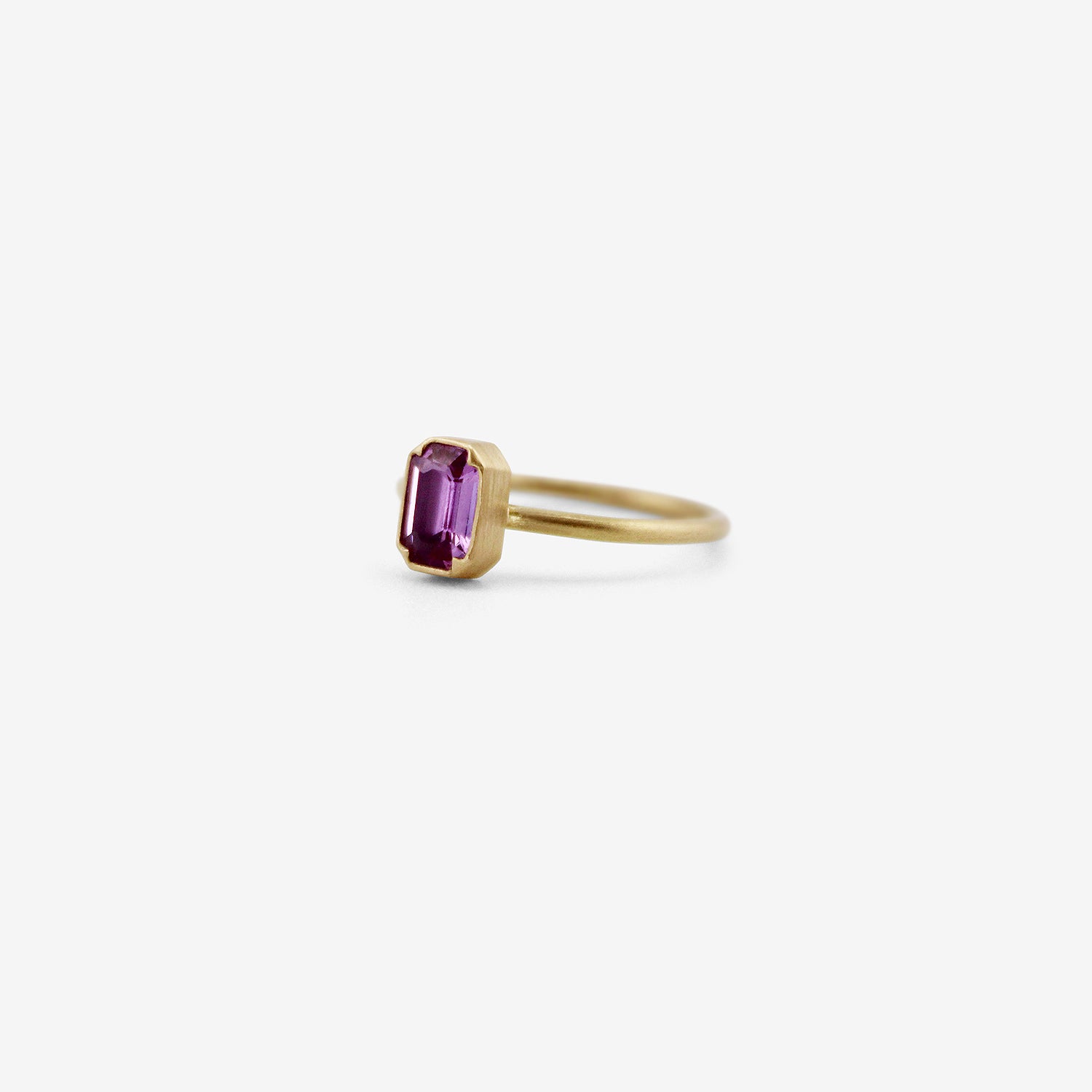 GABRIELLA KISS 18K & EMERALD-CUT PINK SAPPHIRE RING, .9CT