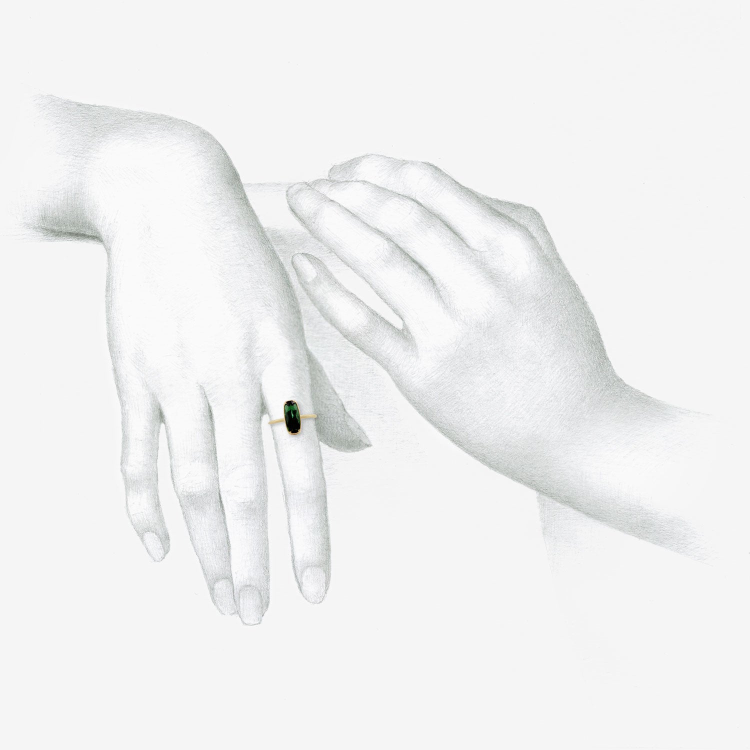 GABRIELLA KISS 18K & FACETED LOZENGE-SHAPED GREEN TOURMALINE RING, 1.85CT