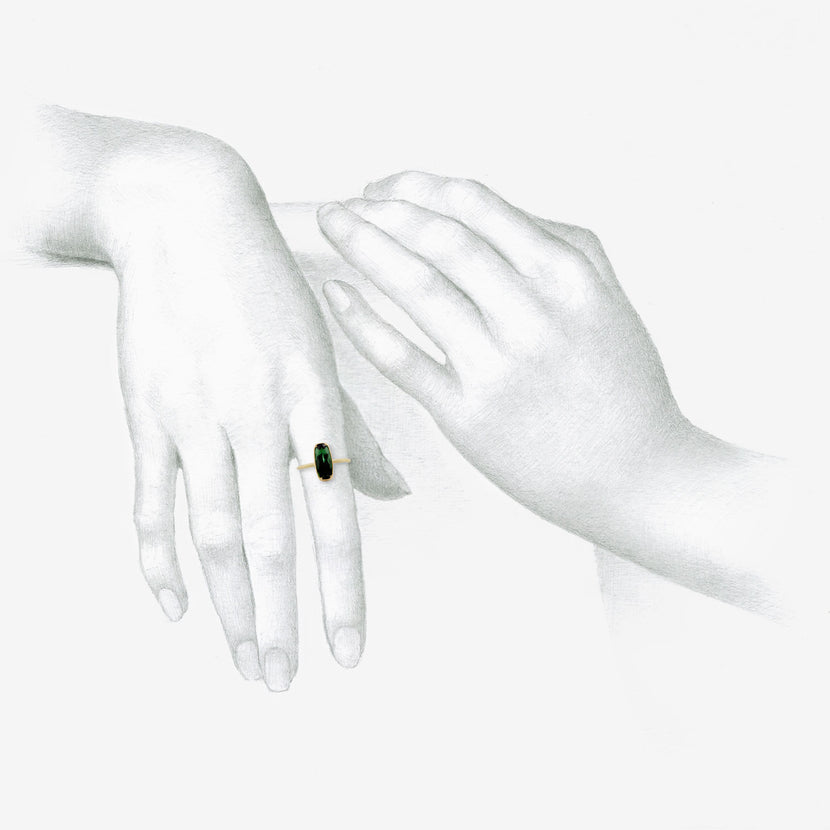 GABRIELLA KISS 18K & FACETED LOZENGE-SHAPED GREEN TOURMALINE RING, 1.85CT