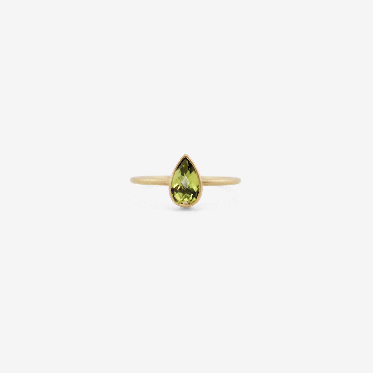 GABRIELLA KISS 18K & FACETED PEAR-SHAPED PERIDOT RING, .9CT