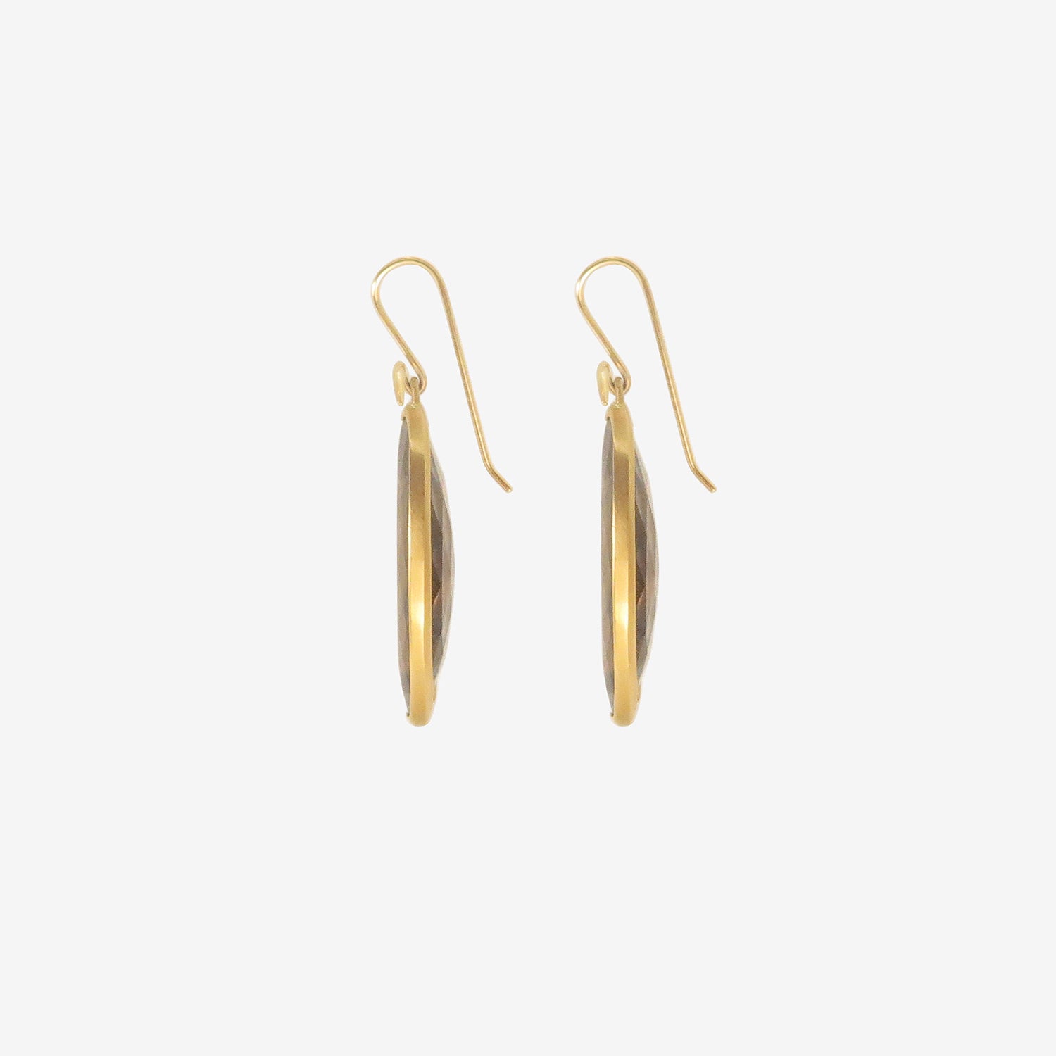 GABRIELLA KISS 18K & FACETED SMOKY QUARTZ WING EARRINGS