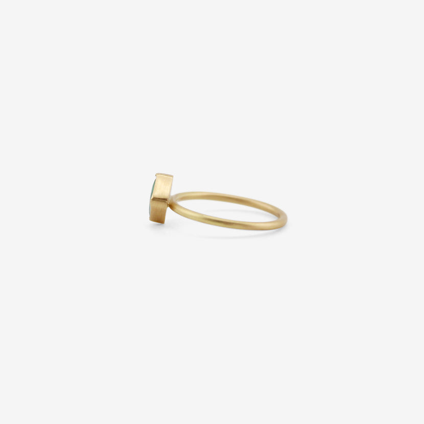 GABRIELLA KISS 18K & FACETED SQUARE EMERALD RING, .66CT