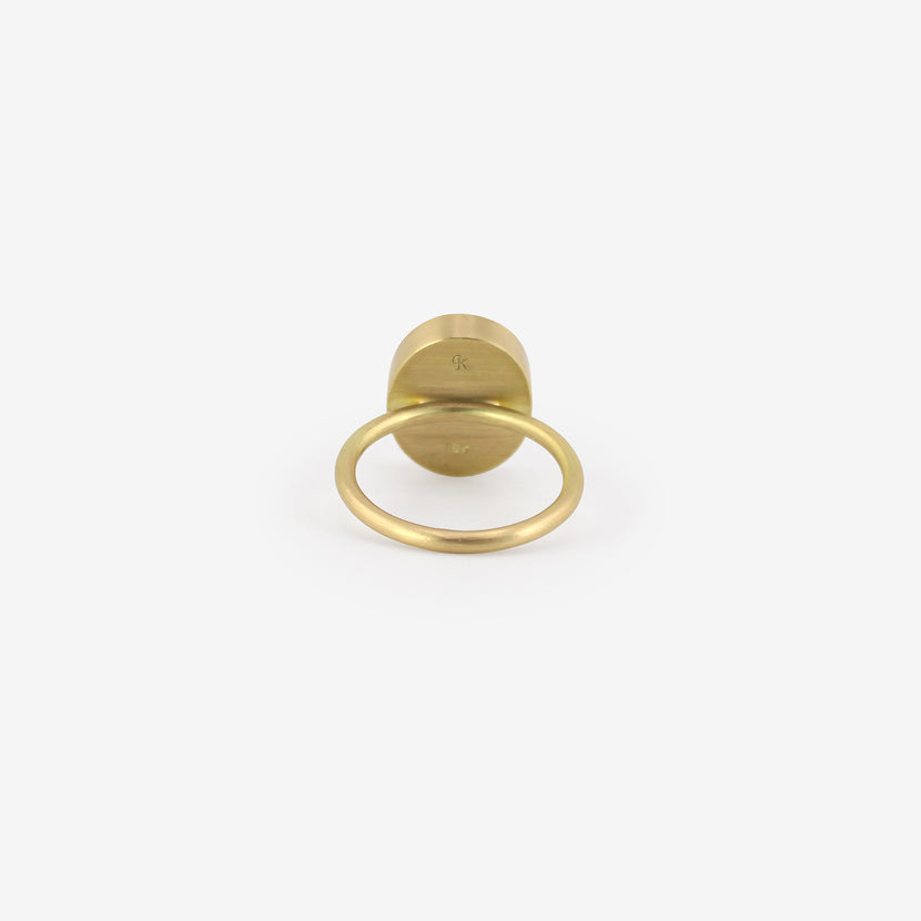 GABRIELLA KISS 18K & GARNET ANATOMICAL HEART INTAGLIO RING