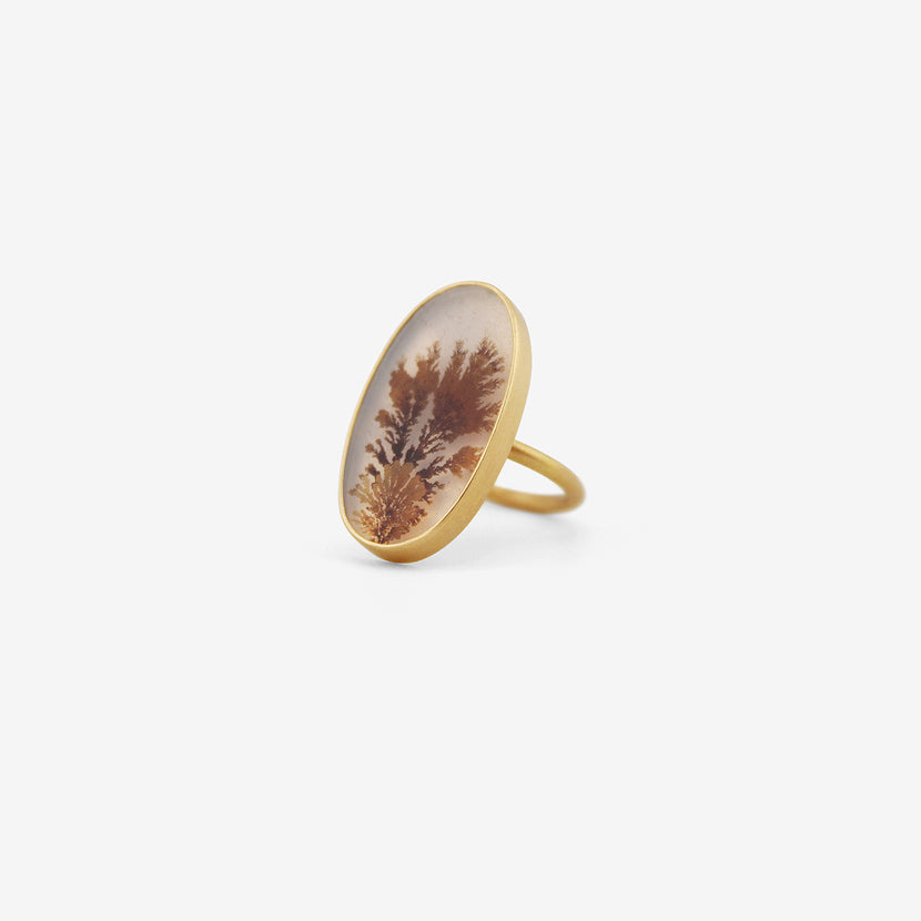 GABRIELLA KISS 18K & GIANT OVAL DENDRITE RING