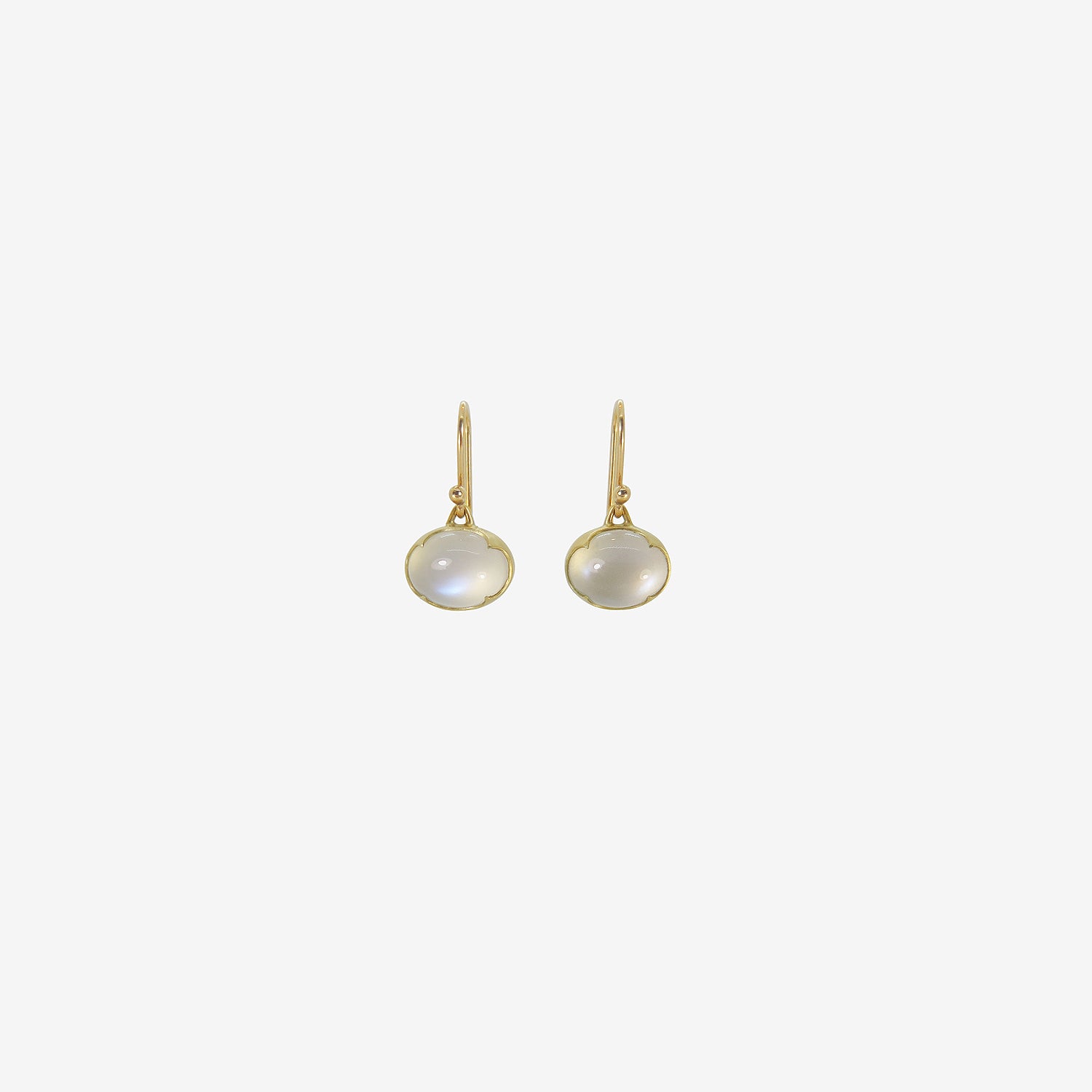 GABRIELLA KISS 18K & SMALL HORIZONTALLY-SET OVAL MOONSTONE EARRINGS