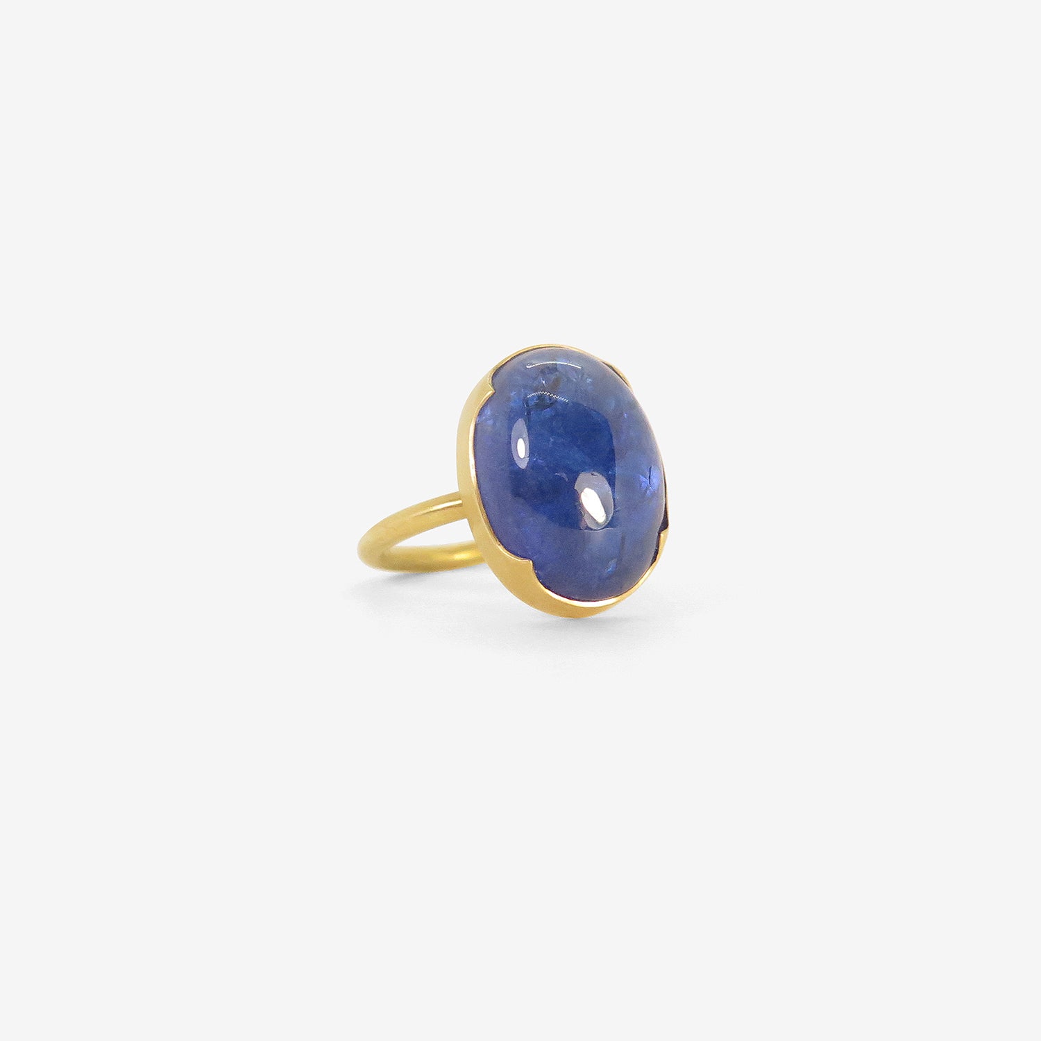 GABRIELLA KISS 18K & LARGE OVAL BLUE TANZANITE RING