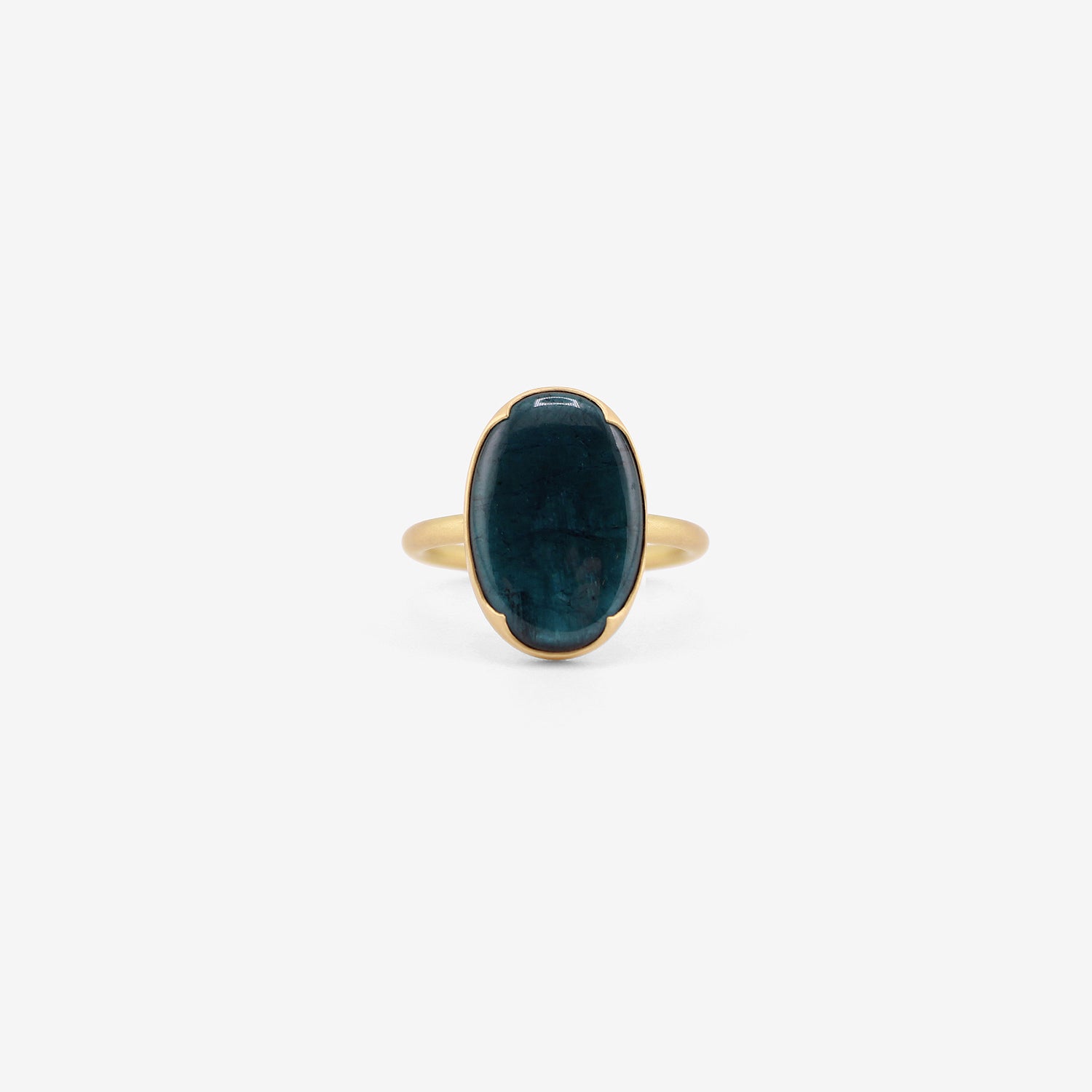 GABRIELLA KISS 18K & LARGE OVAL BLUE TOURMALINE RING, 6.23CT