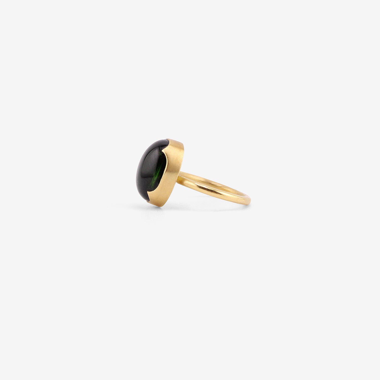 GABRIELLA KISS 18K & LARGE OVAL CABOCHON GREEN TOURMALINE RING, 12CT