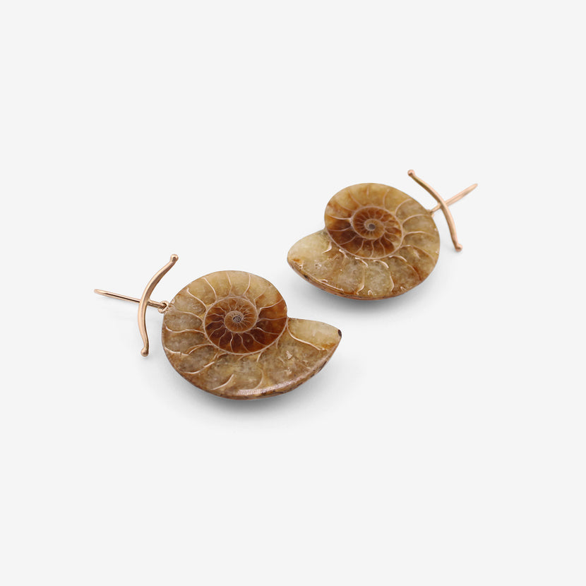 GABRIELLA KISS 14K & AMMONITE EARRINGS