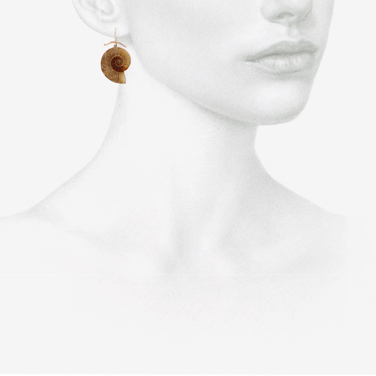 GABRIELLA KISS 14K & AMMONITE EARRINGS